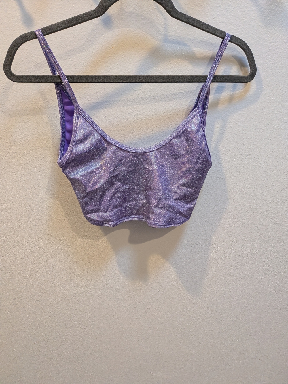 NWOT Shimmery Lavender Bralette Crop Camisole M/L
